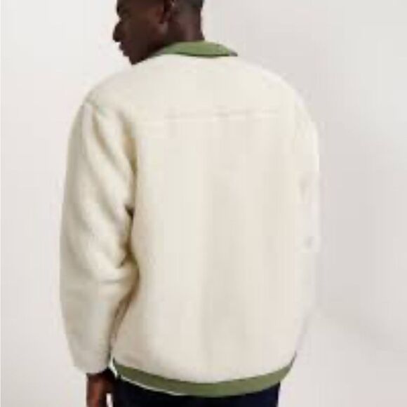 Levi's Buchanan Sherpa Men's Off White and Green Jacket NWT 2XL - Picture 10 of 15